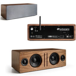 声擎udioengine b2 apt x wireless无线蓝牙hifi音箱 木质箱 胡桃木音箱产品图片1